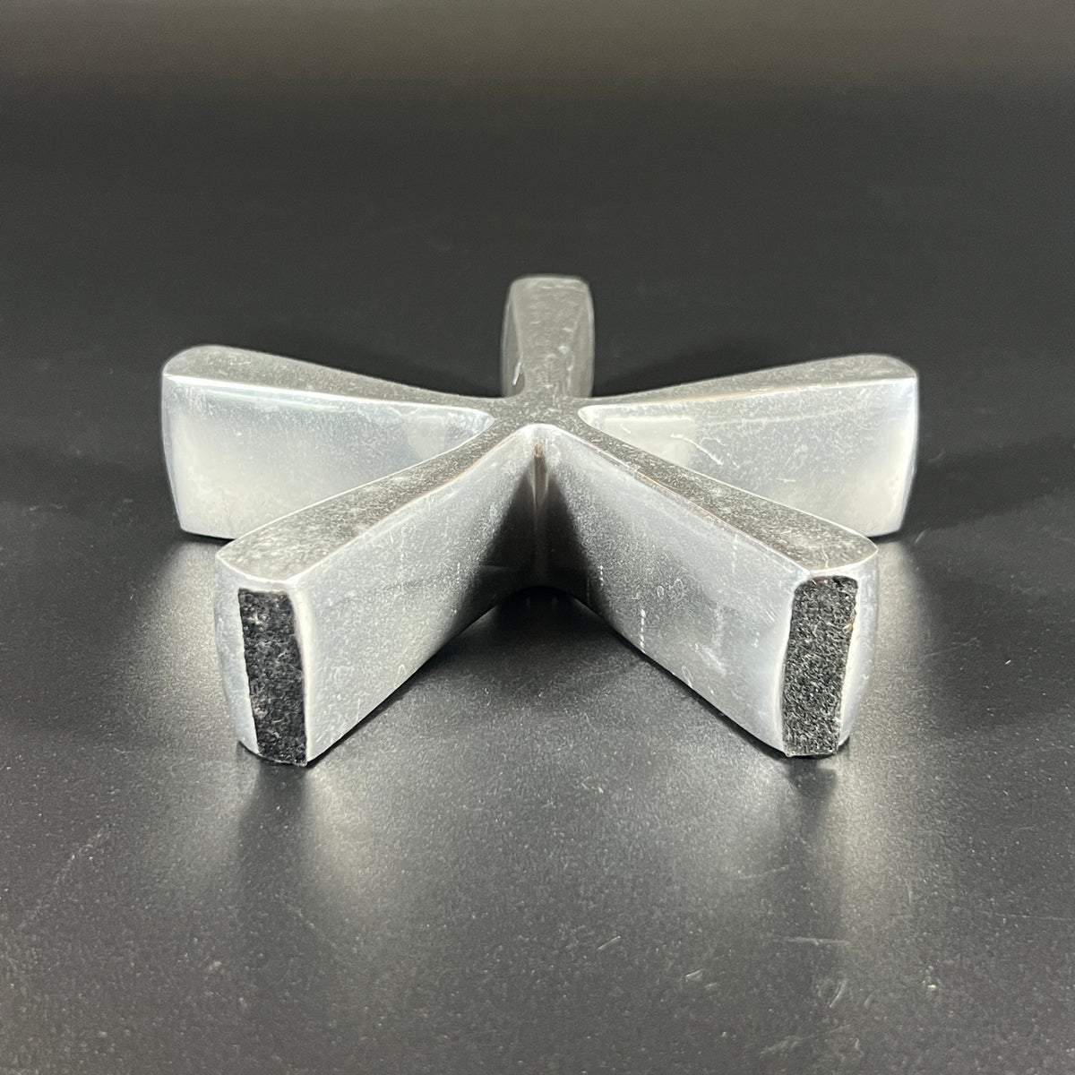 Modernist Silver Metal Asterisk Sculpture Paperweight