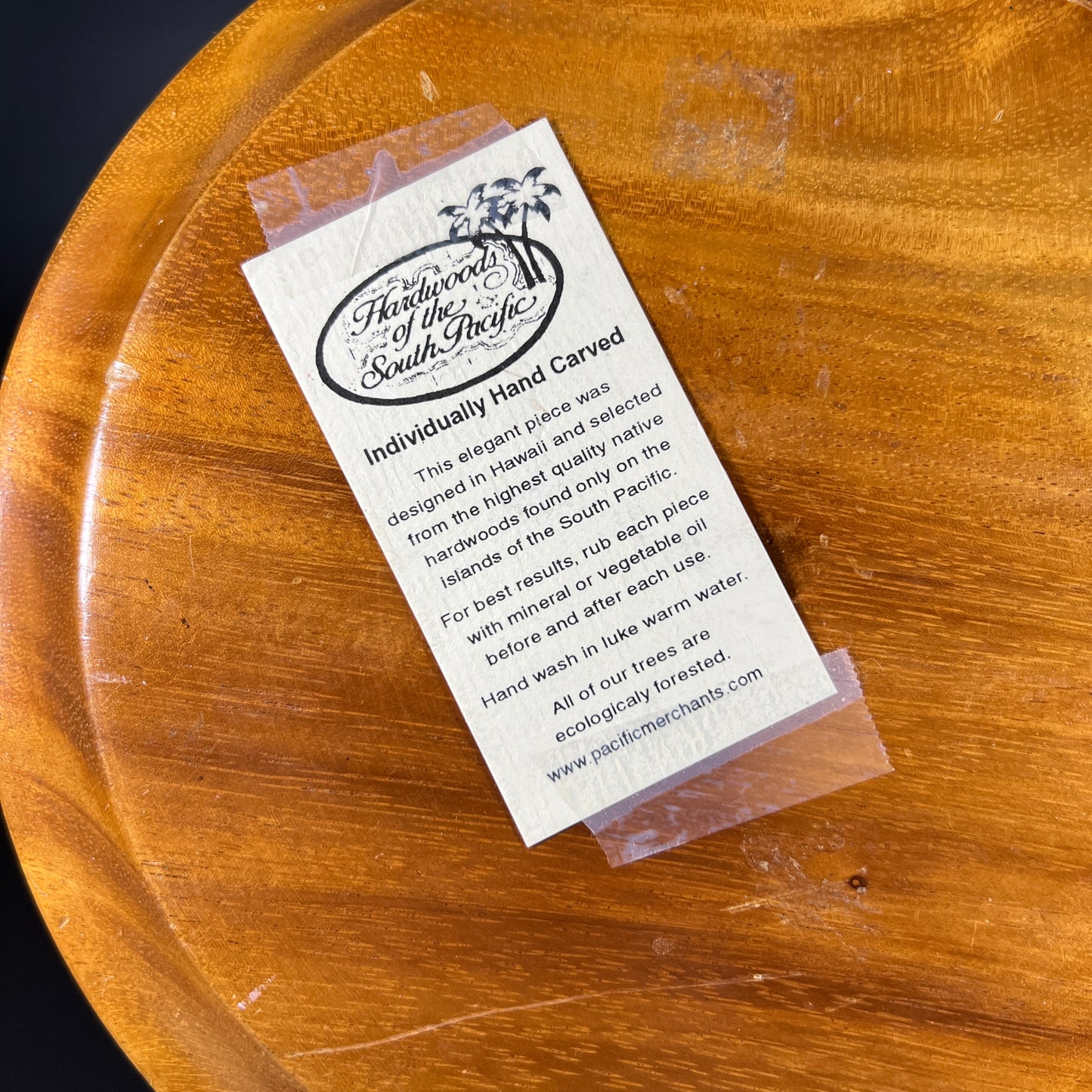 Hawaiian Wood Souvenir Plate