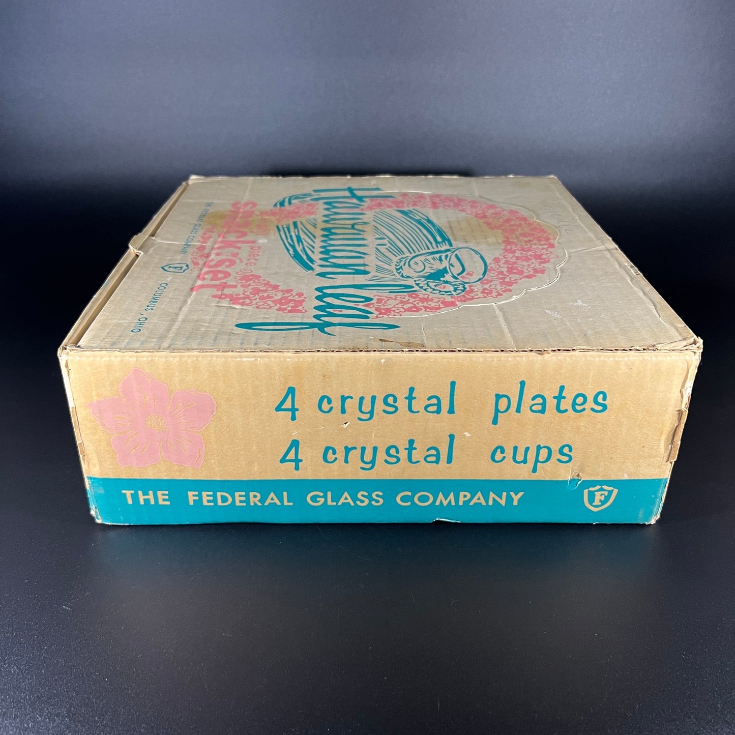 Federal Glass Hawaiian Leaf Snack Set