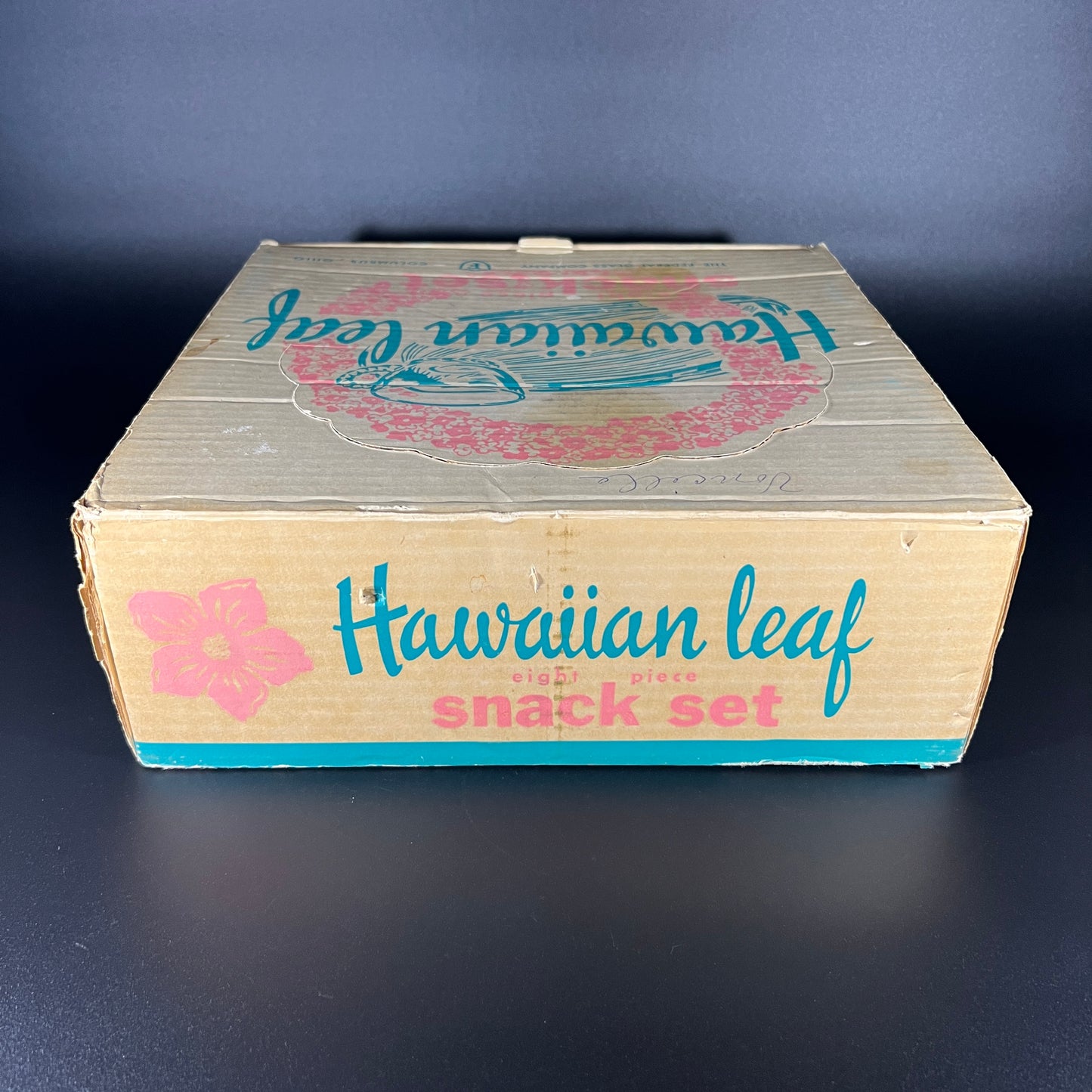 Federal Glass Hawaiian Leaf Snack Set