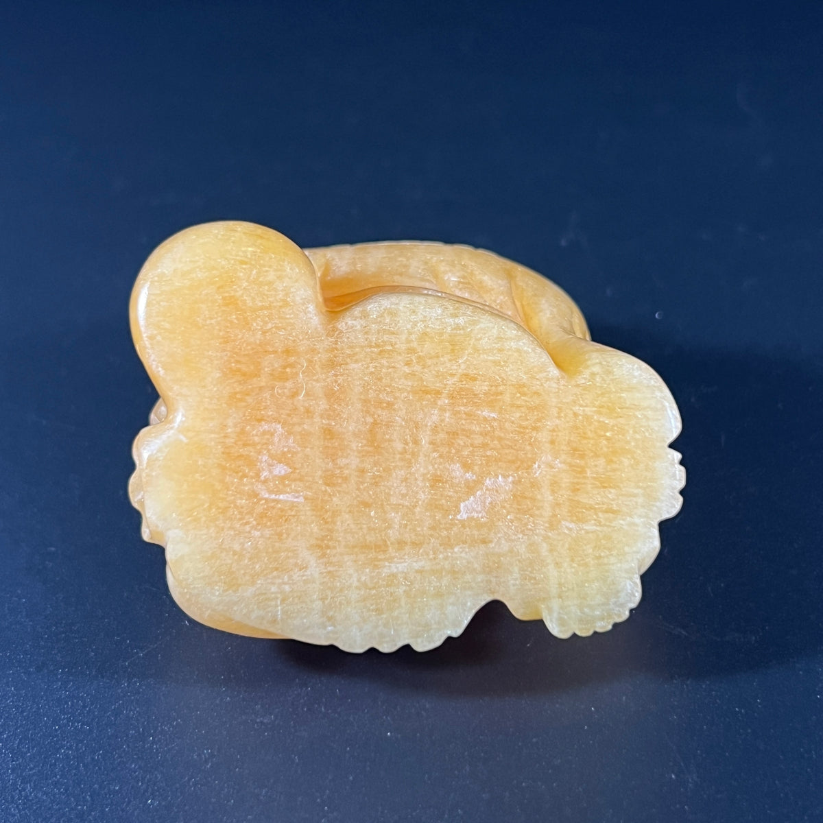 Laughing Buddha Budai Yellow Soap Stone Statue