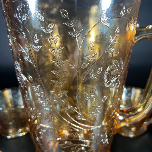 Jeannette Pitcher and 6-Cup Egg Nog Set