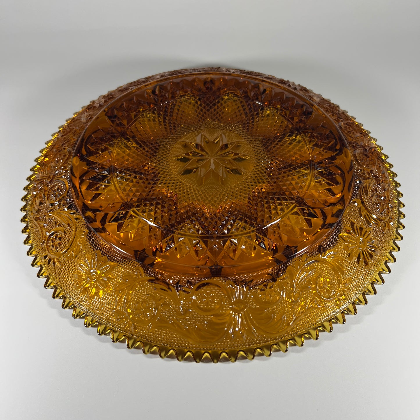 Indiana Glass Amber Egg Platter