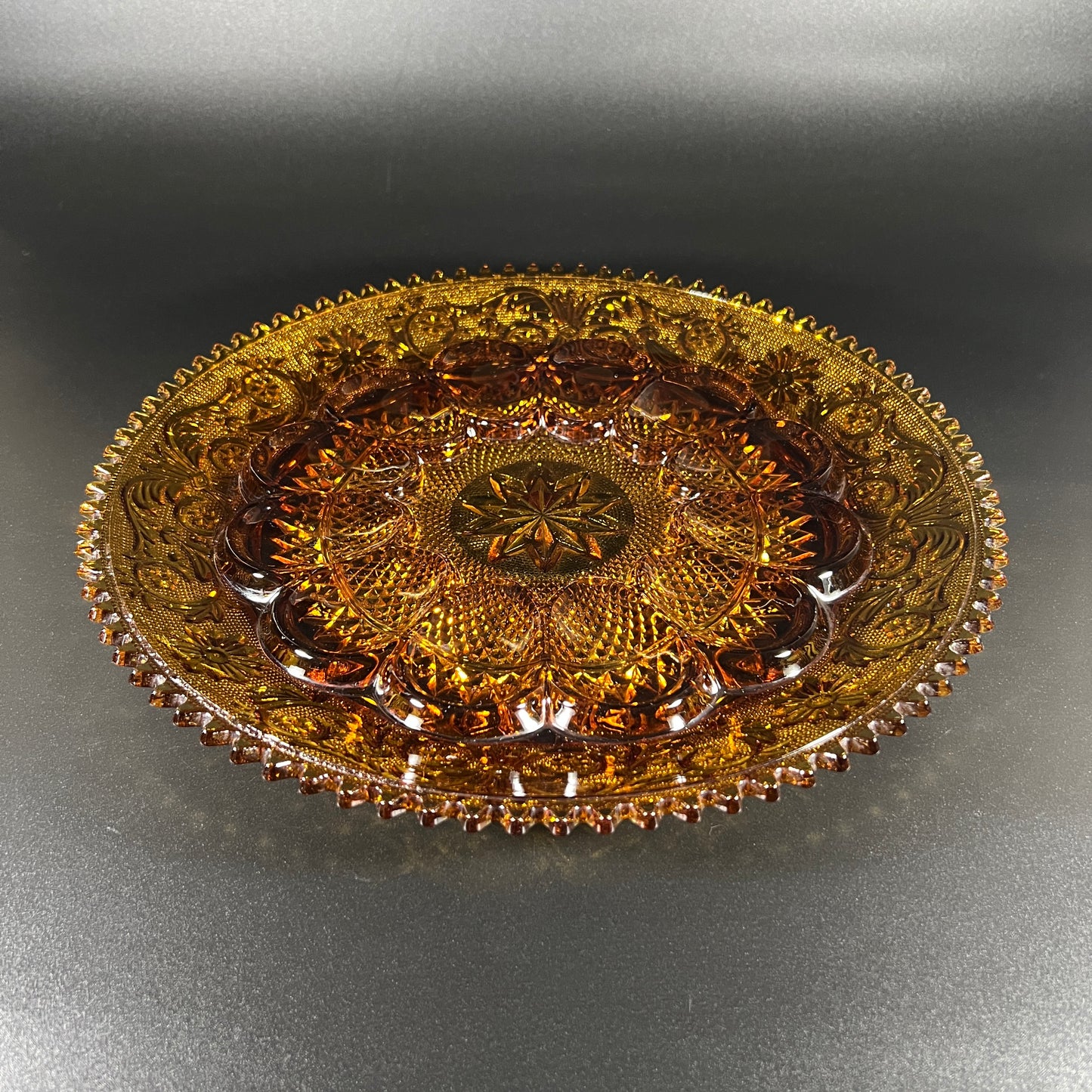 Indiana Glass Amber Egg Platter