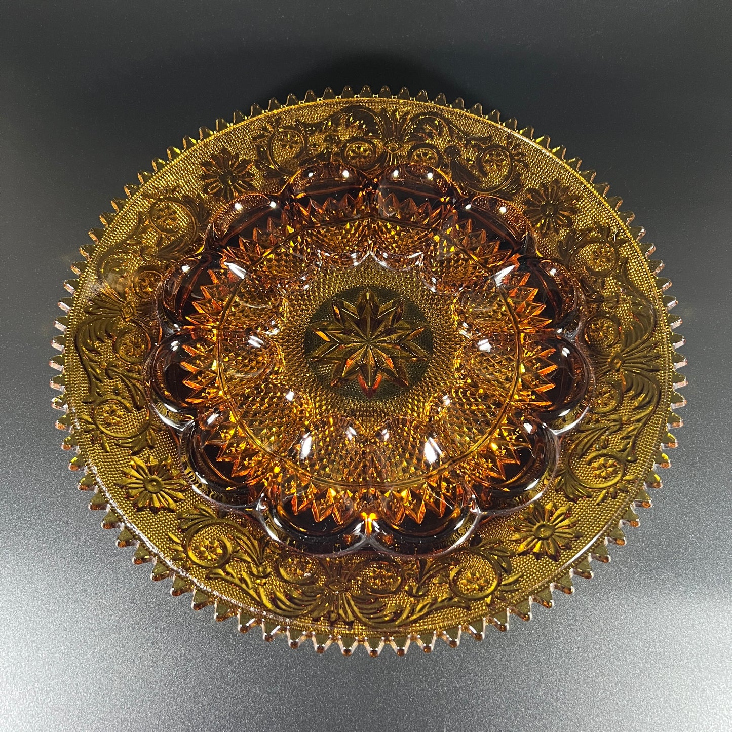 Indiana Glass Amber Egg Platter