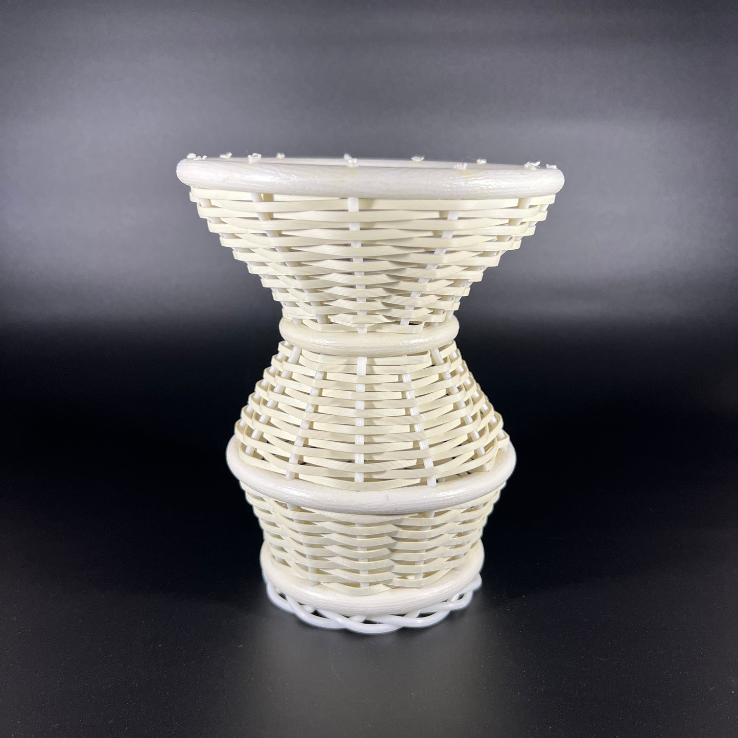 Vintage White Wicker Vase