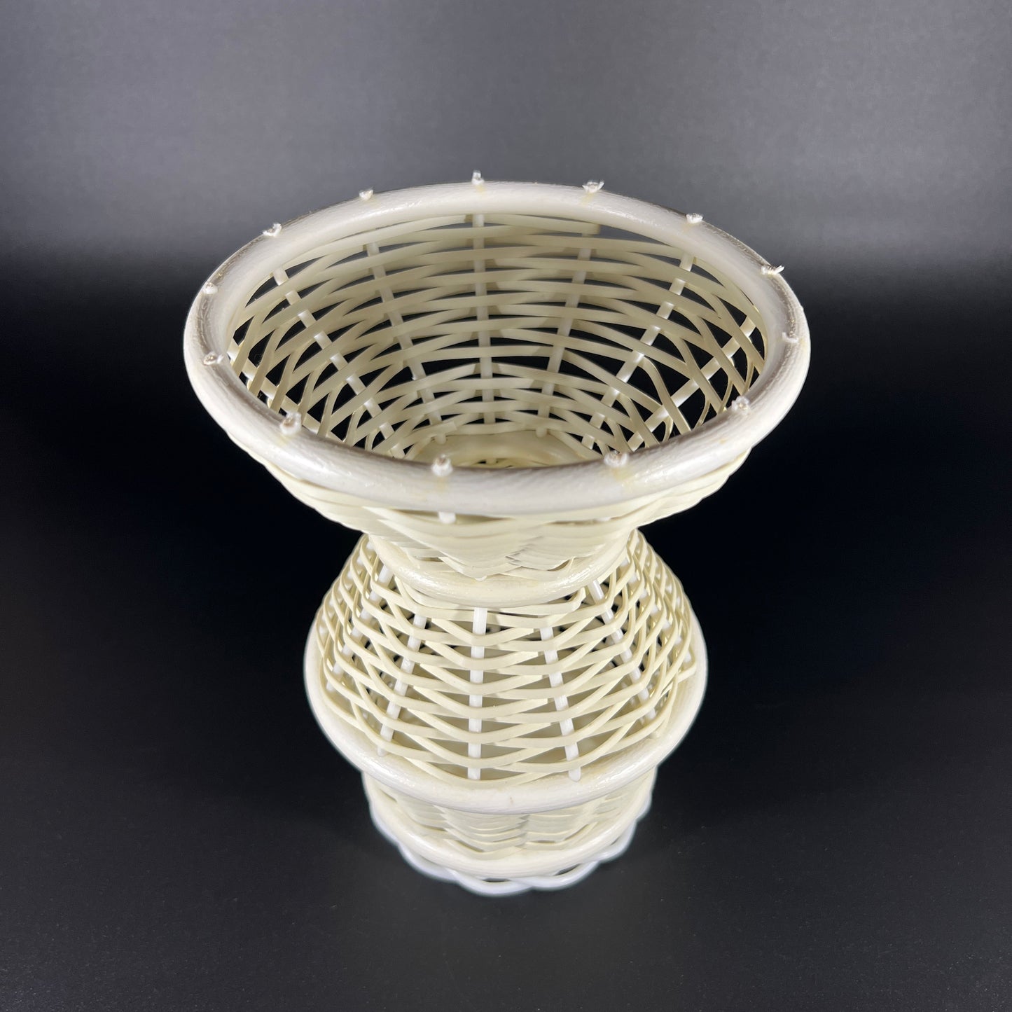 Vintage White Wicker Vase
