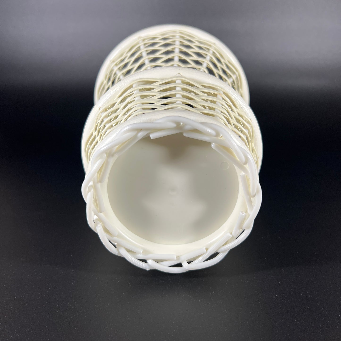 Vintage White Wicker Vase