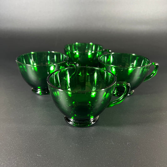 Anchor Hocking Forest Green Punch Cups Set
