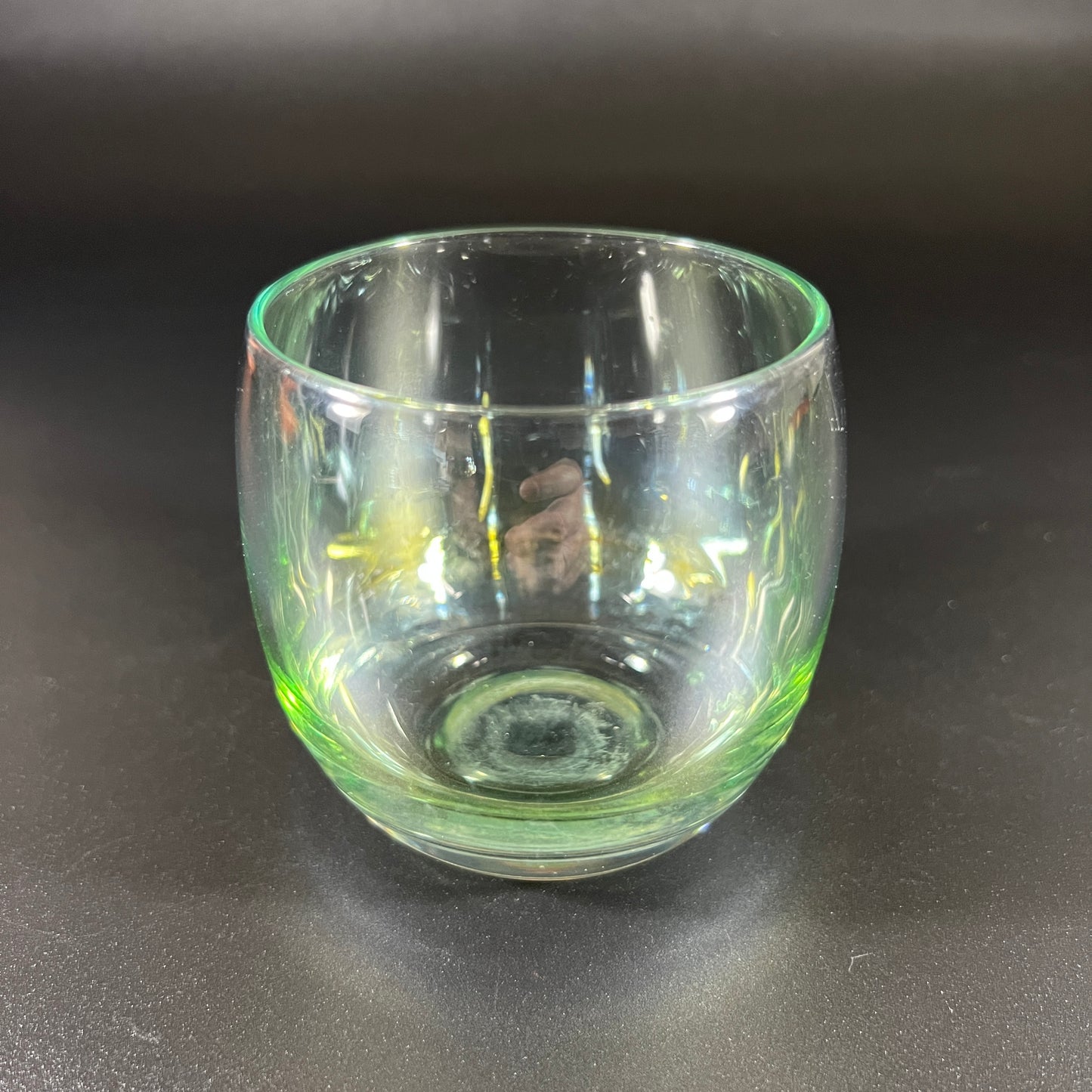 Federal Glass Roly Poly Iridescent Green Glass Set