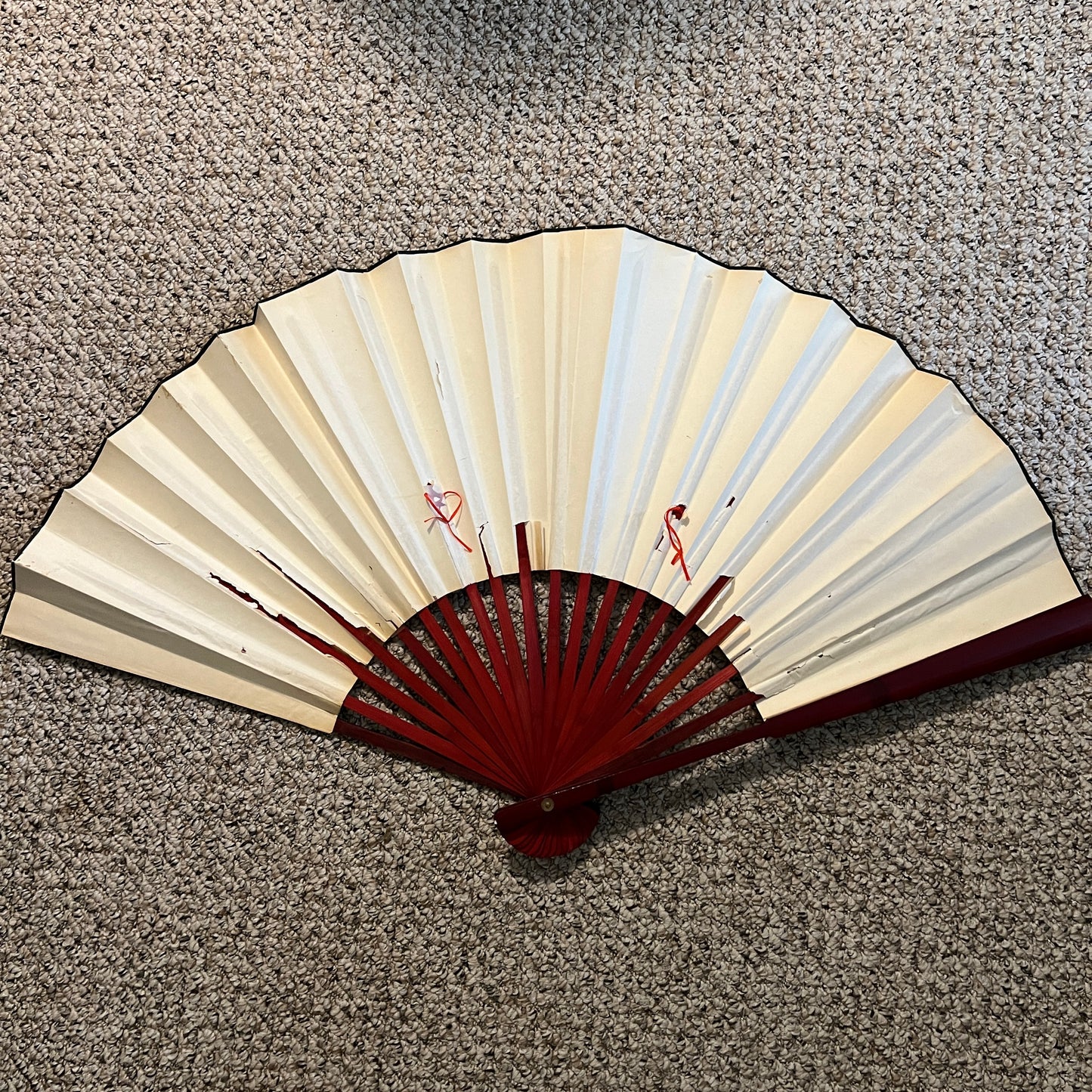 Large Hand-Painted Asian Fan