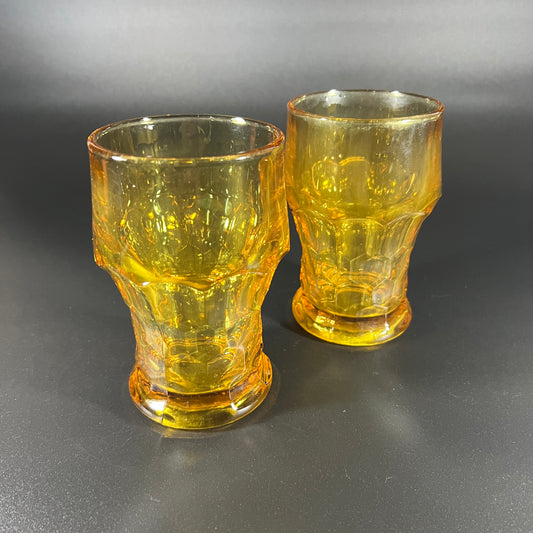 Anchor Hocking Amber Georgian Honeycomb Tumblers