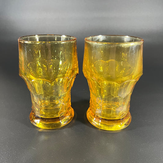 Anchor Hocking Amber Georgian Honeycomb Tumblers