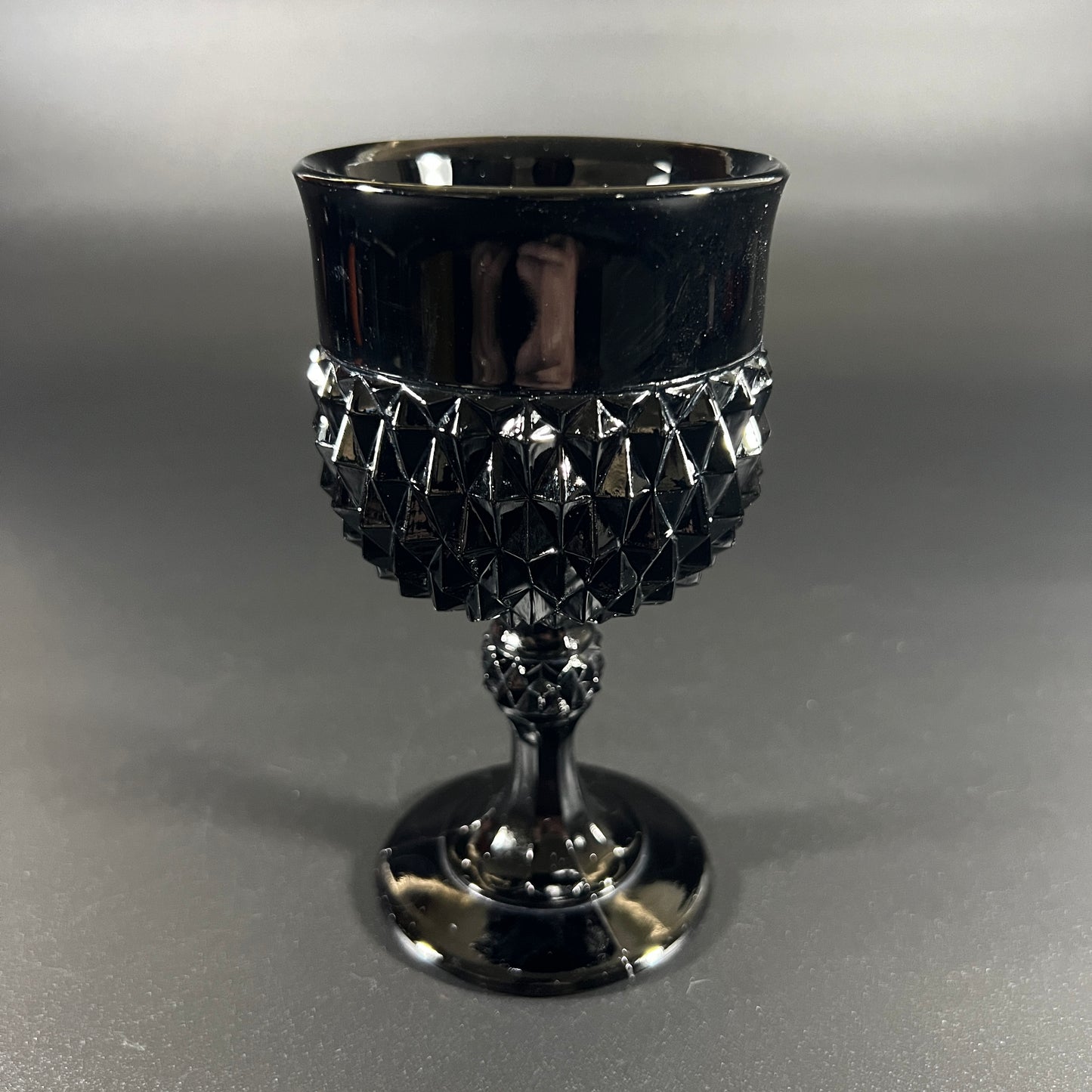 Indiana Glass Tiara Black Diamond Point Goblets