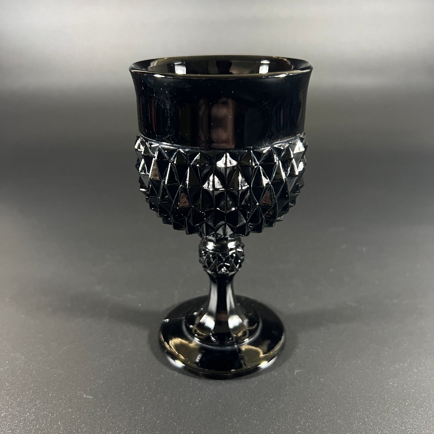 Indiana Glass Tiara Black Diamond Point Goblets