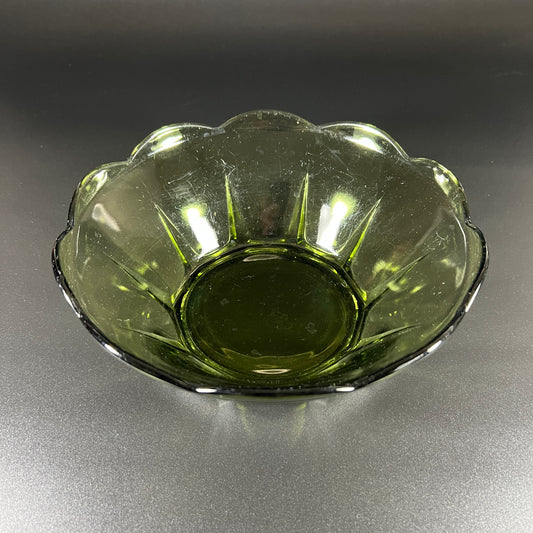 Anchor Hocking Green Scalloped Bowl