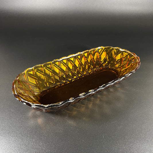 Indiana Glass Basket Weave Oblong Serving Dish