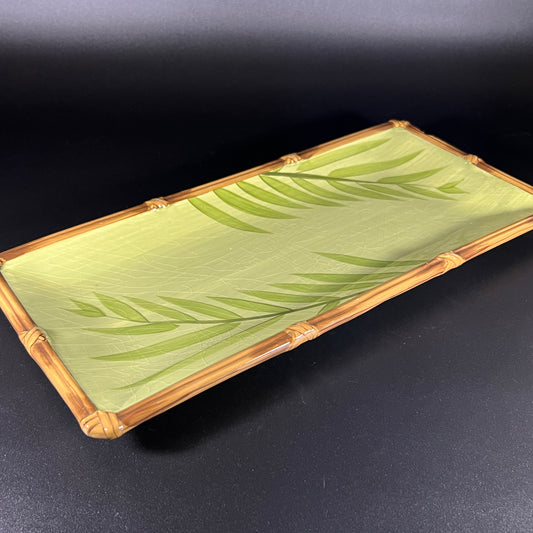 Ceramic Rectangular Bamboo Style Serving Platter
