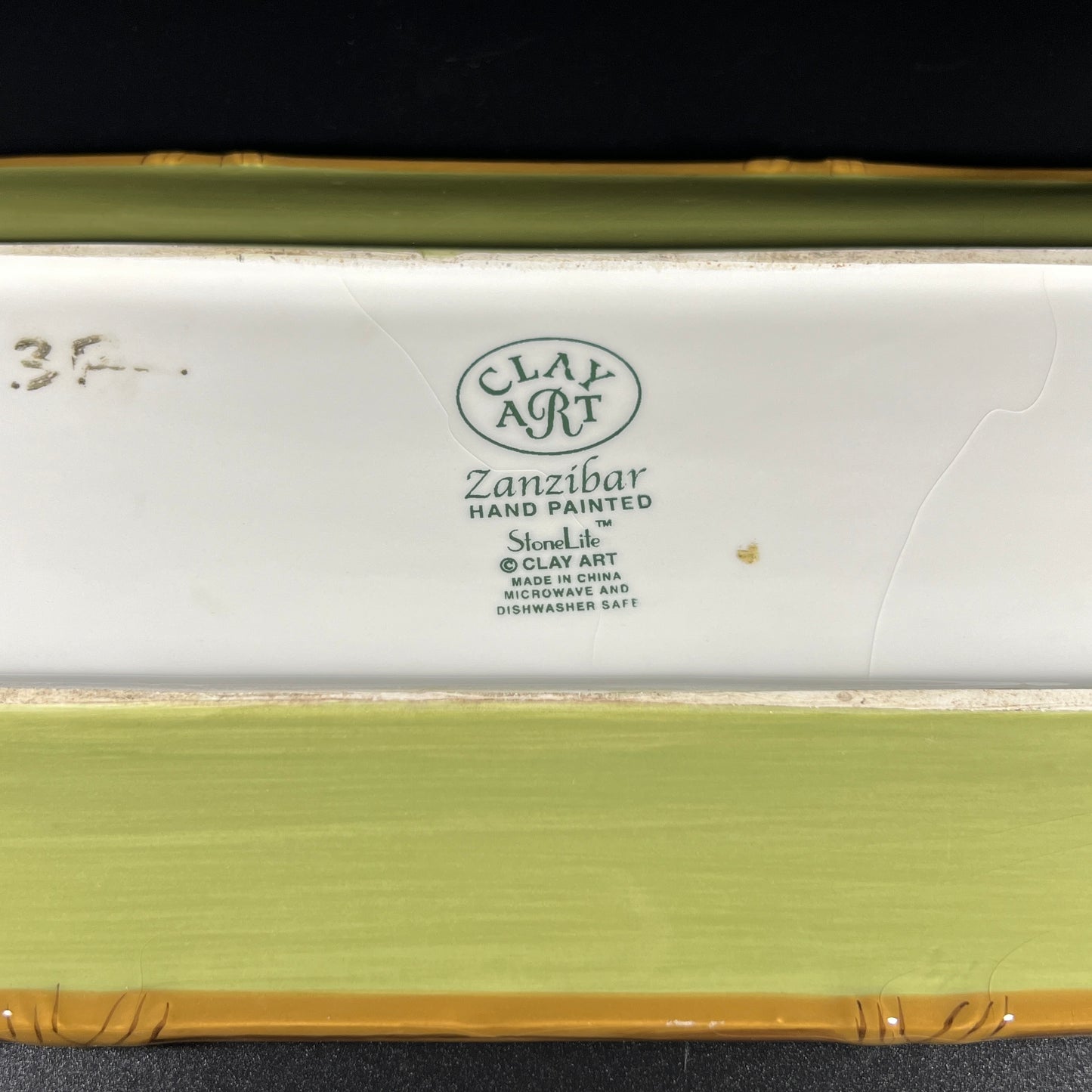 Ceramic Rectangular Bamboo Style Serving Platter