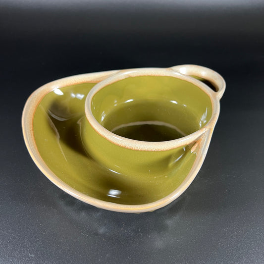 Stoneware Double Section Bowl