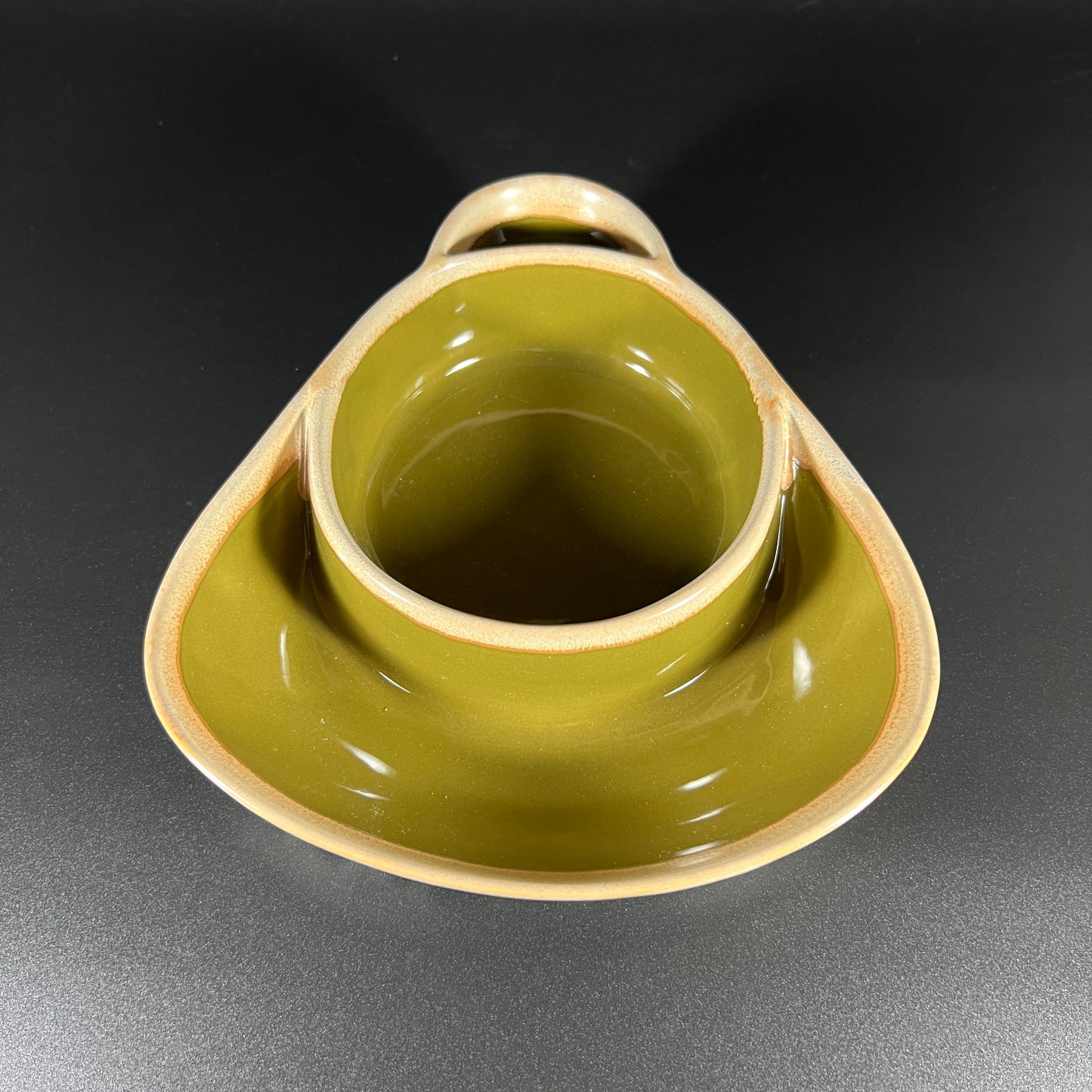 Stoneware Double Section Bowl