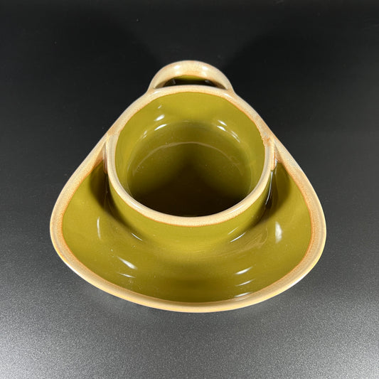 Stoneware Double Section Bowl