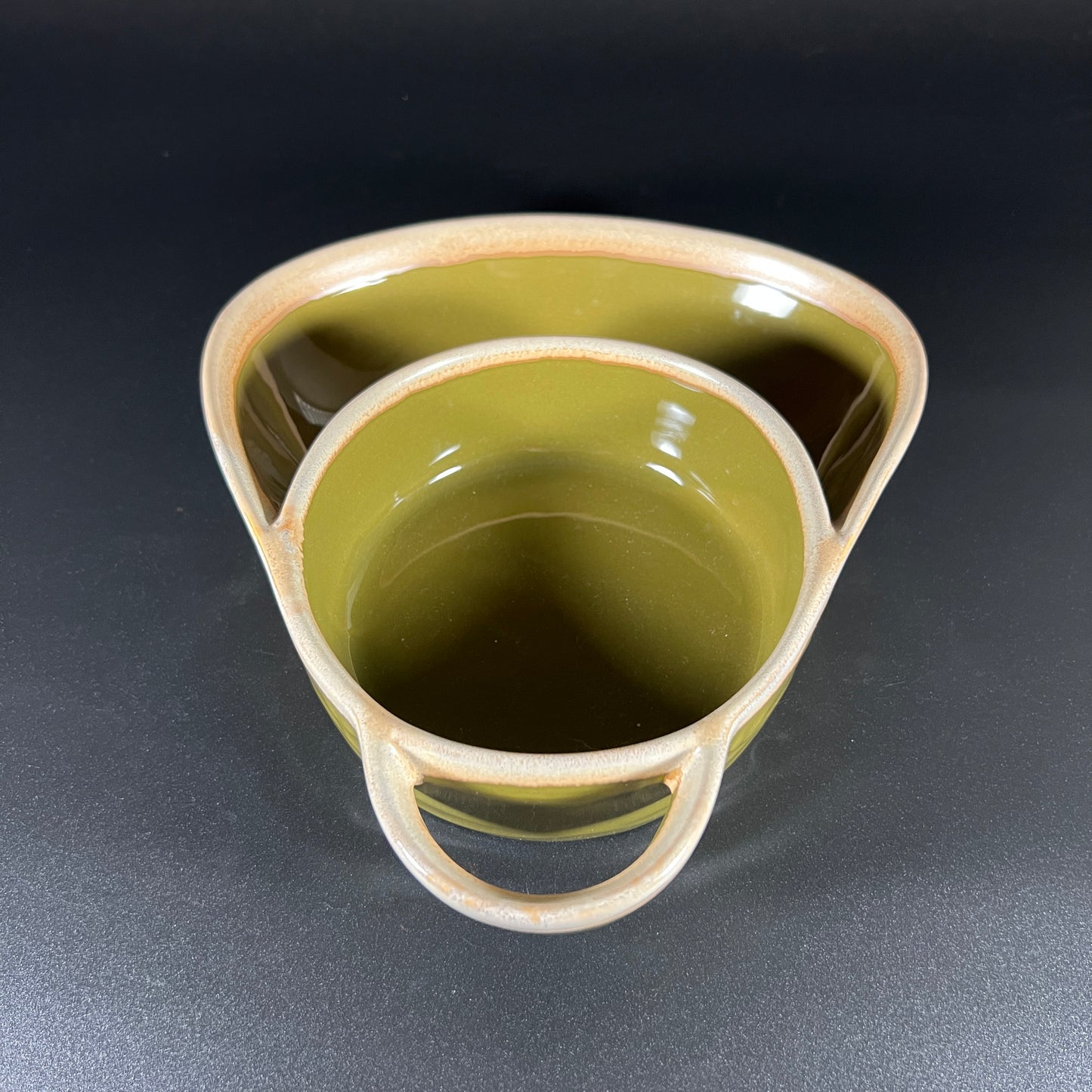Stoneware Double Section Bowl