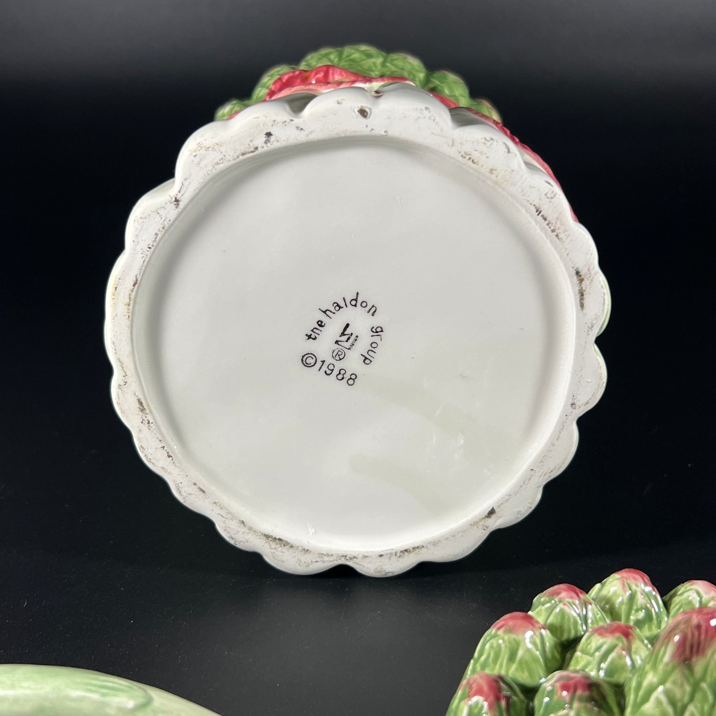 Haldon Group Majolica Asparagus Sauce Jar