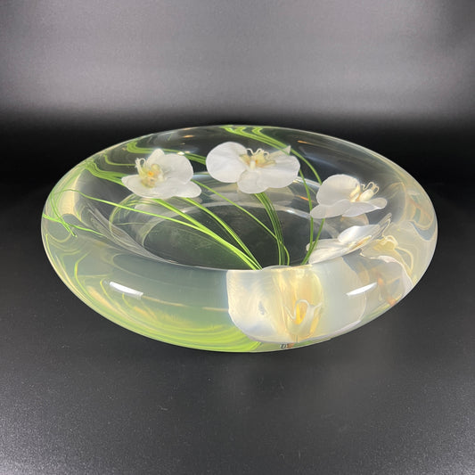 Emilio Robba White Phalaenopsis Flower Bowl