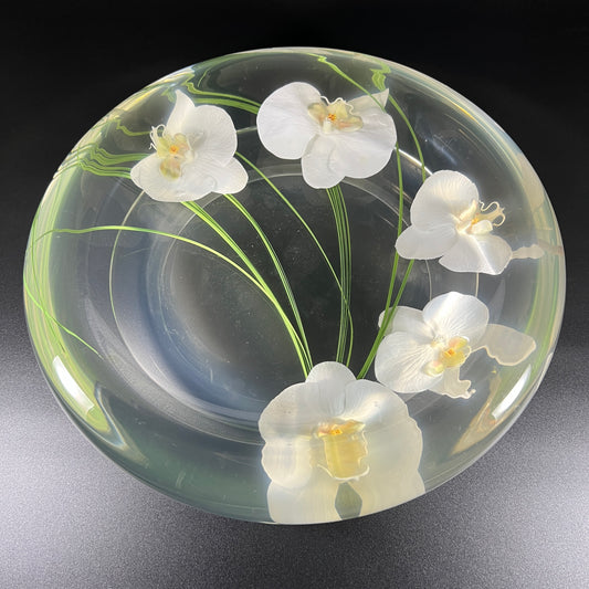 Emilio Robba White Phalaenopsis Flower Bowl