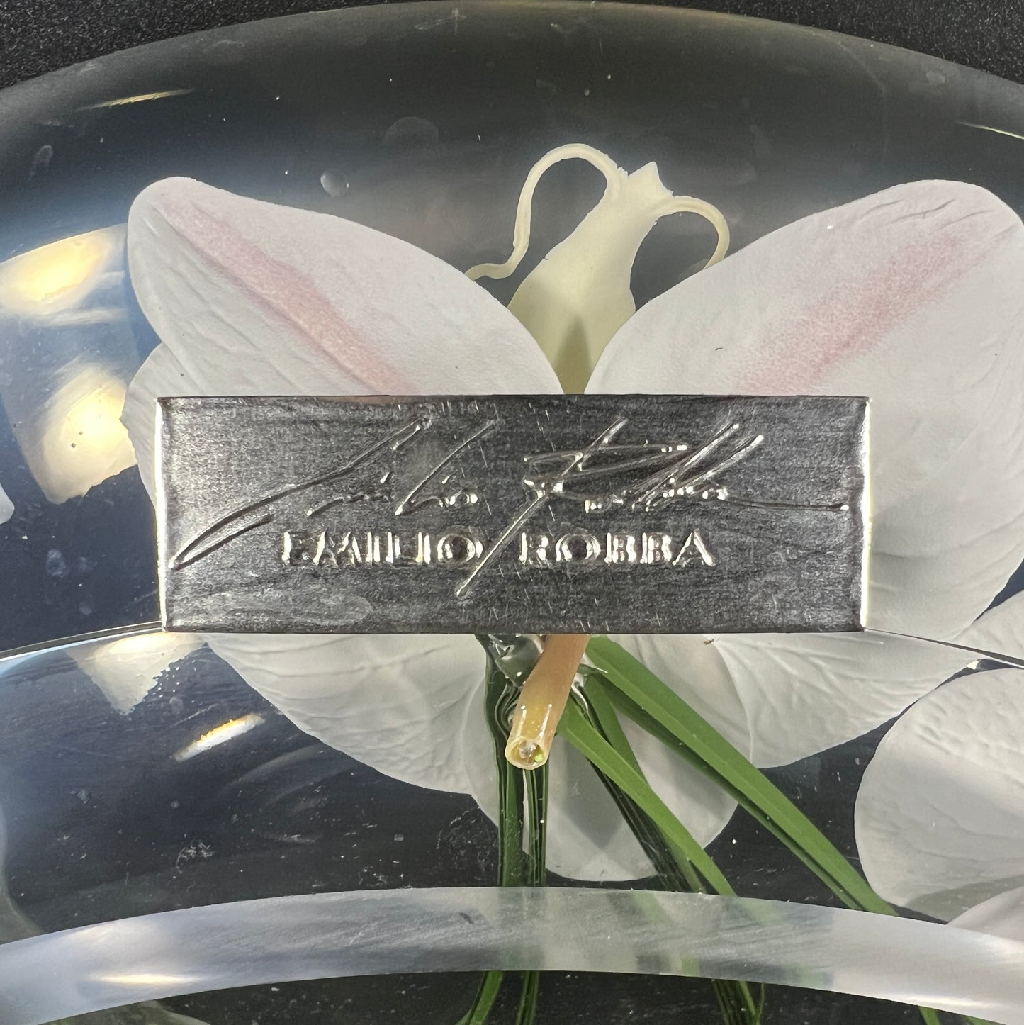 Emilio Robba White Phalaenopsis Flower Bowl