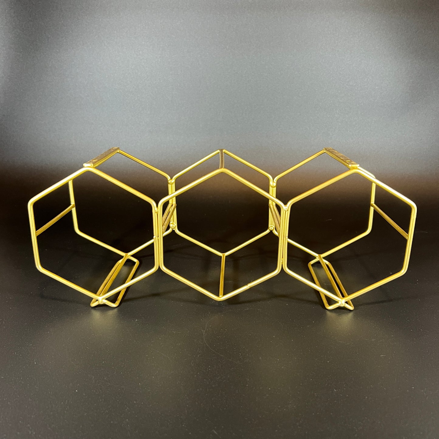 Brass Geometric Wine Rack