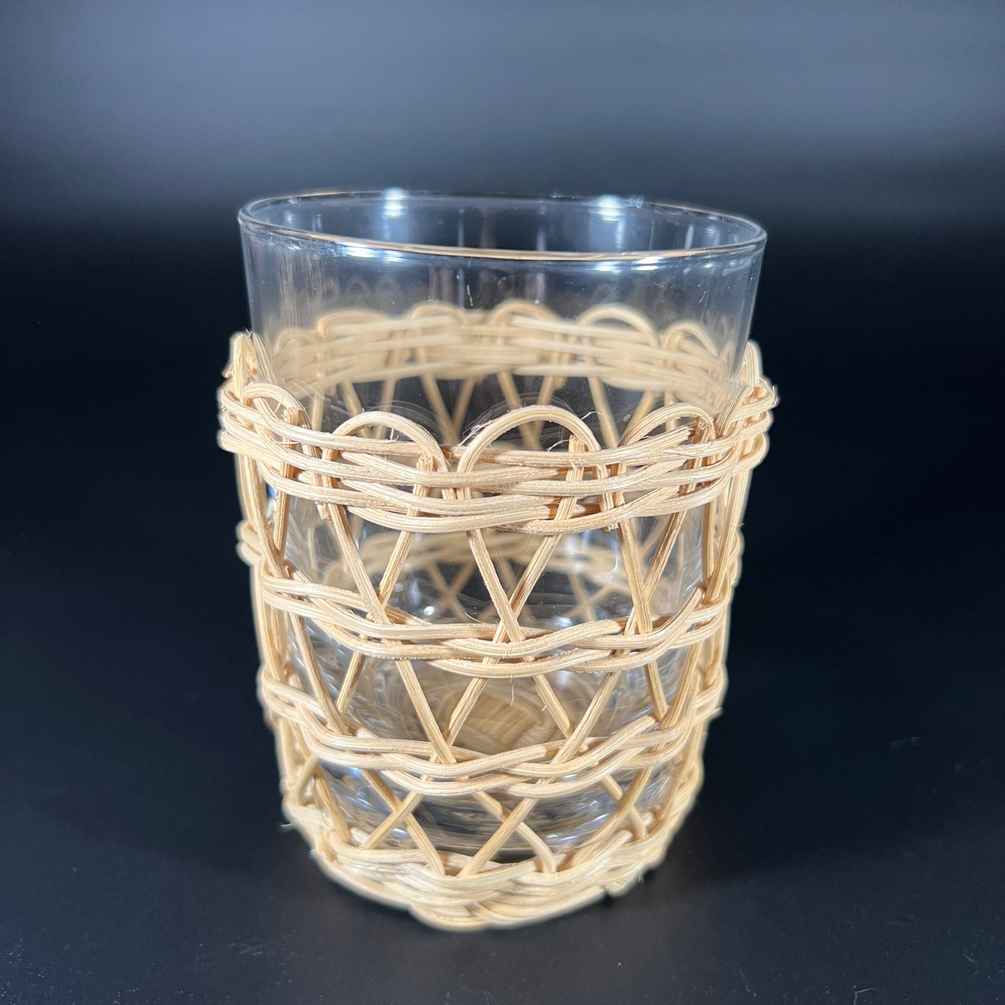 Glass Set with Wicker Bases