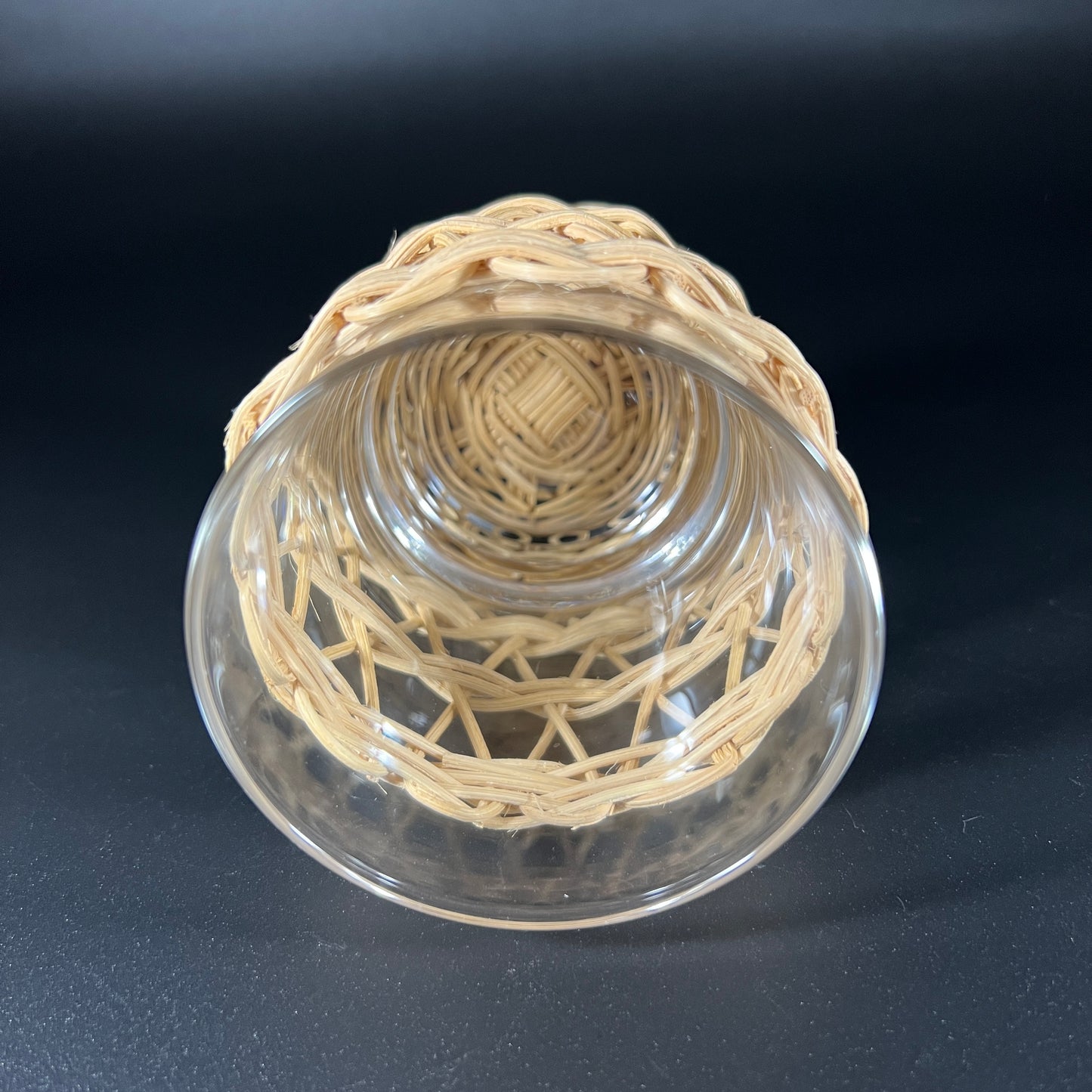 Glass Set with Wicker Bases