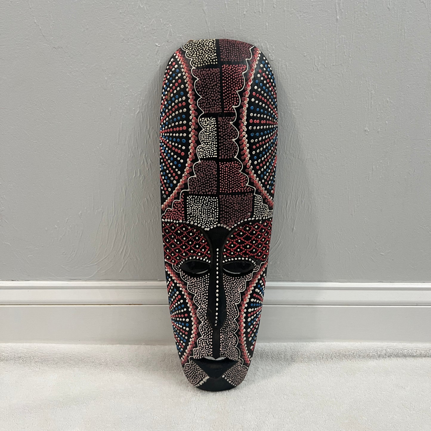 African Mask with Painted Dots