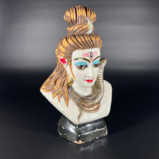 Vintage Lord Shiva Painted Bust