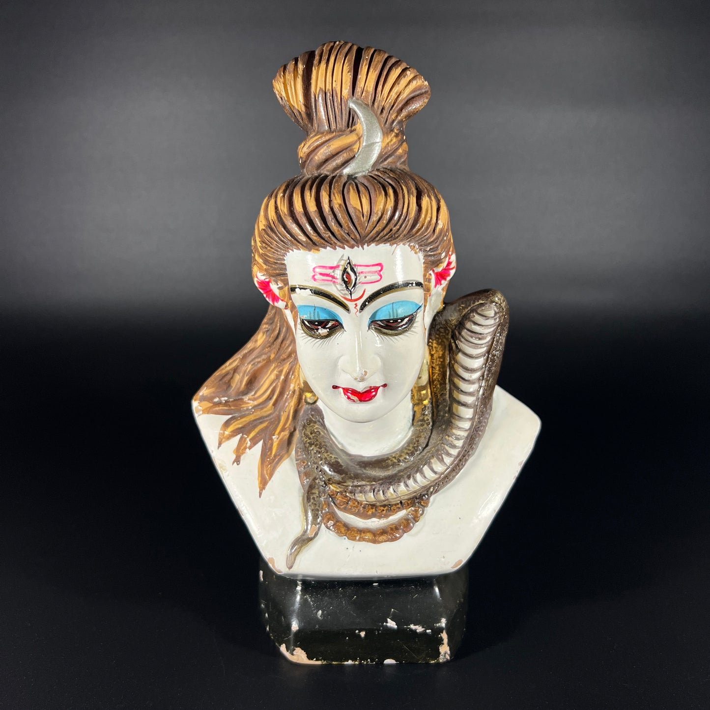 Vintage Lord Shiva Painted Bust