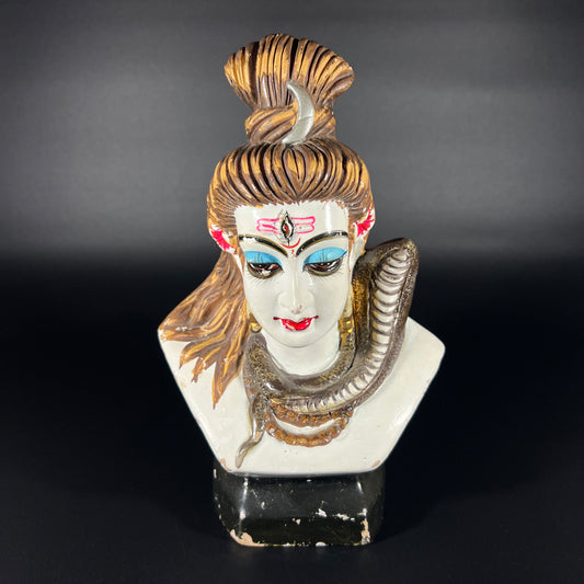 Vintage Lord Shiva Painted Bust