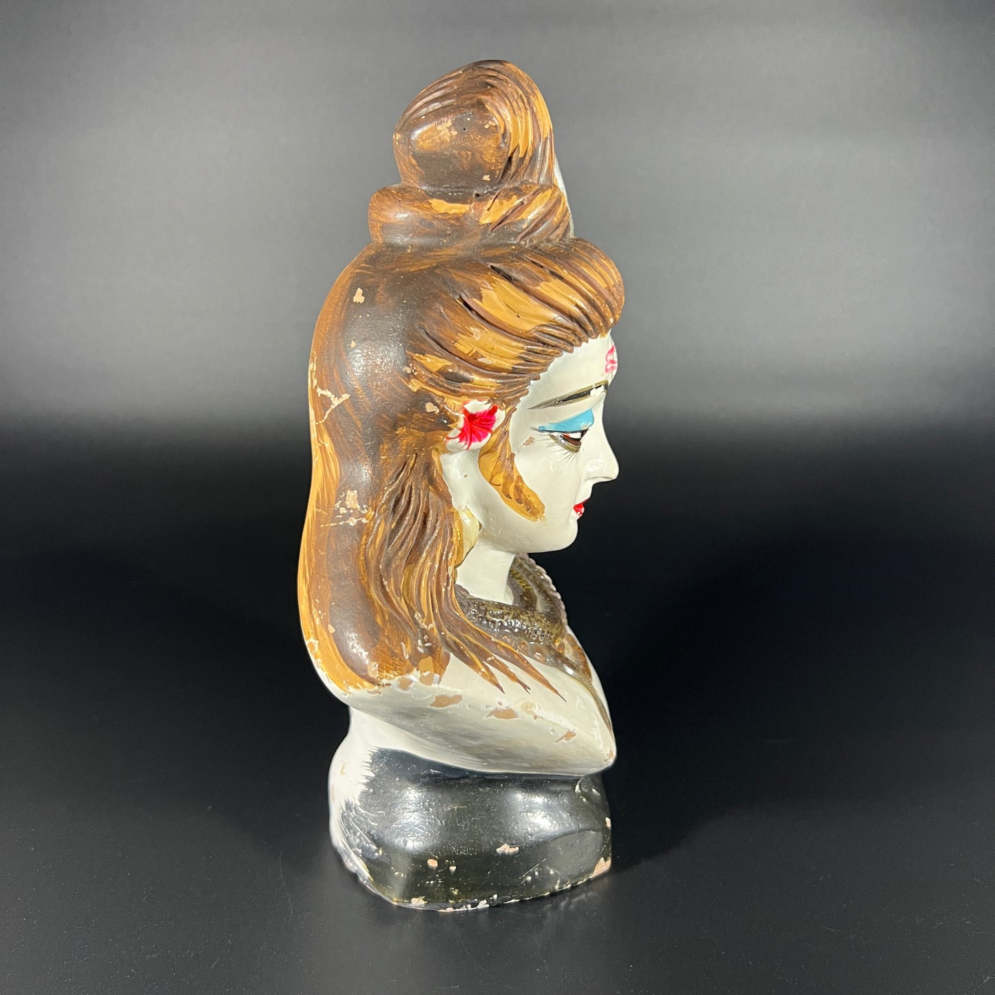 Vintage Lord Shiva Painted Bust