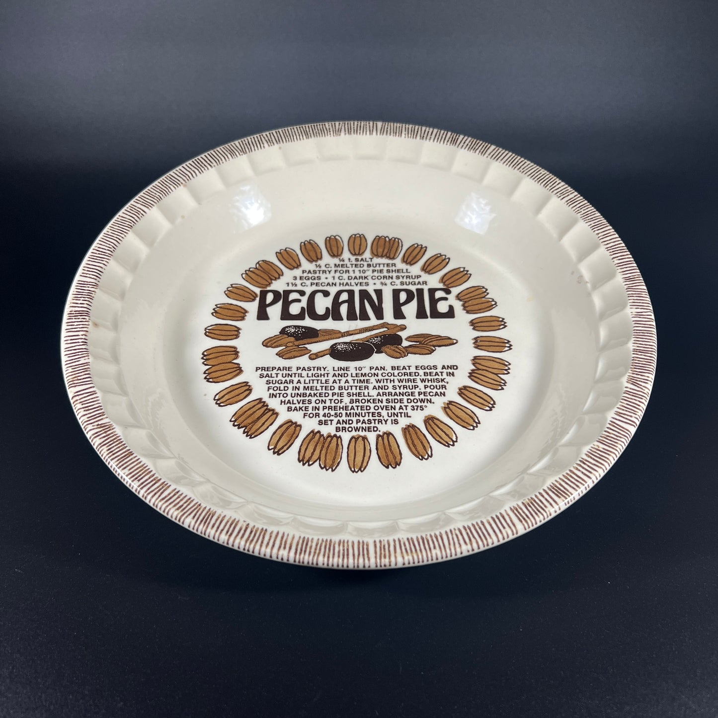 Pecan Pie Recipe Plate