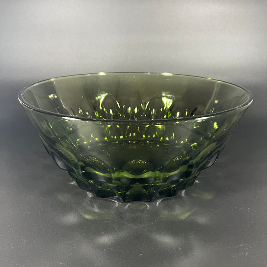 Hazel Atlas Reflection Green Thumbprint Bowl