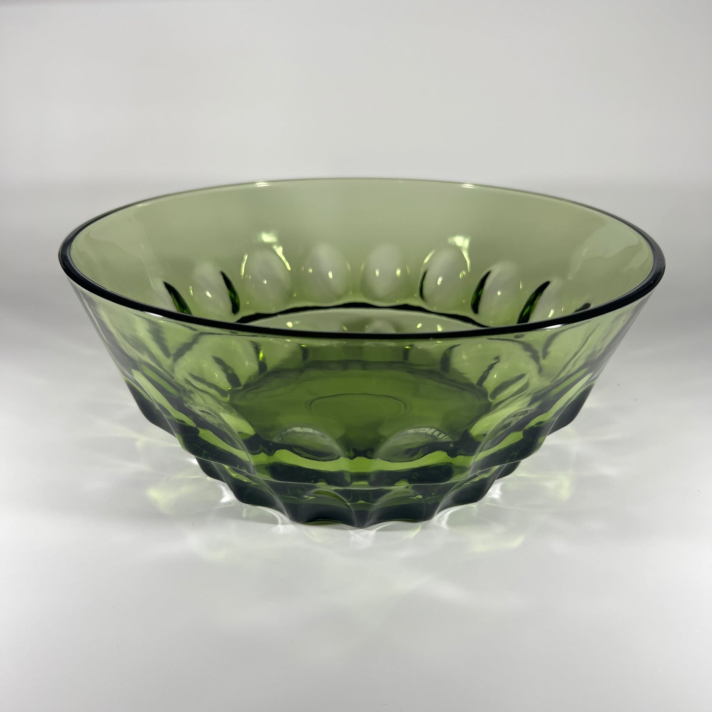 Hazel Atlas Reflection Green Thumbprint Bowl