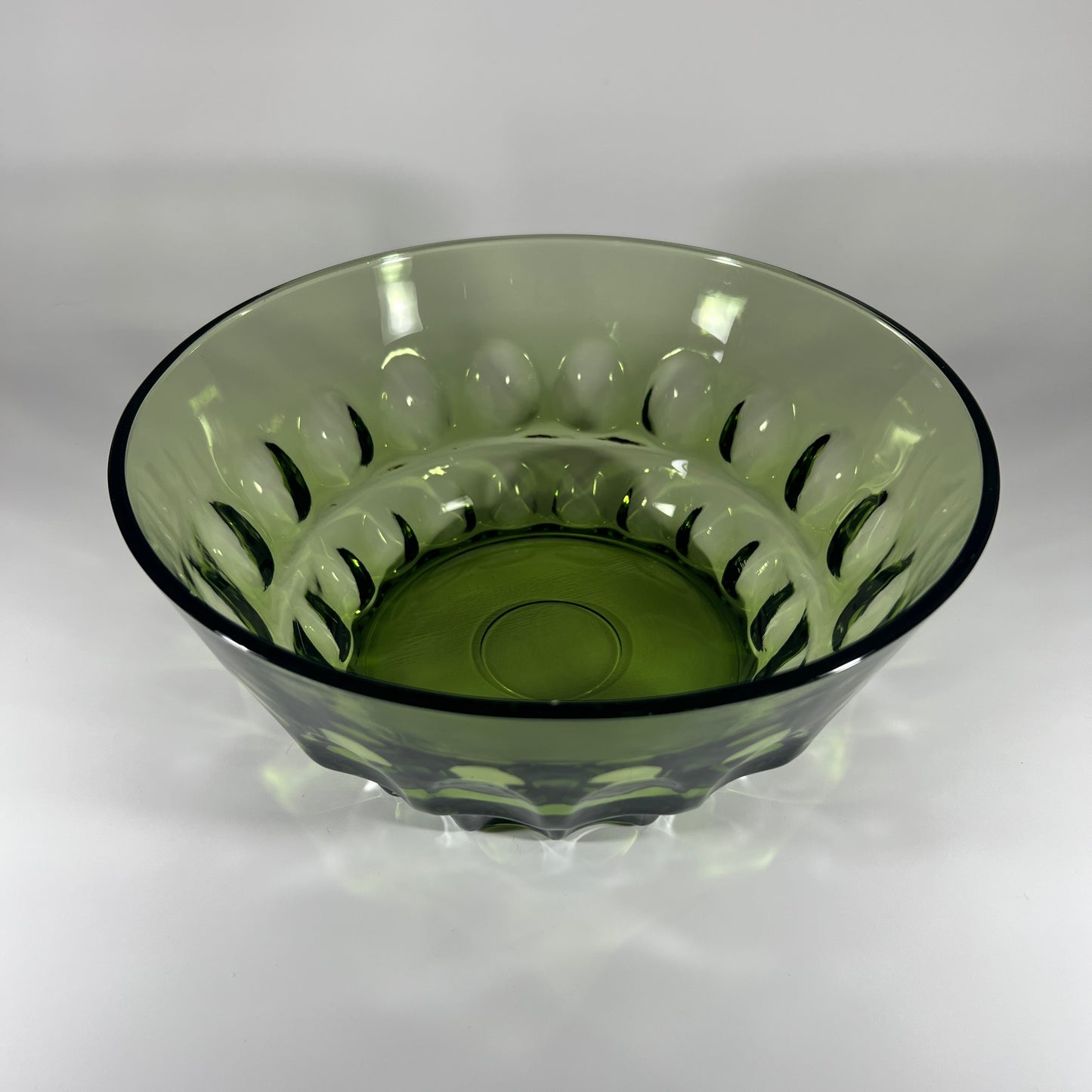 Hazel Atlas Reflection Green Thumbprint Bowl