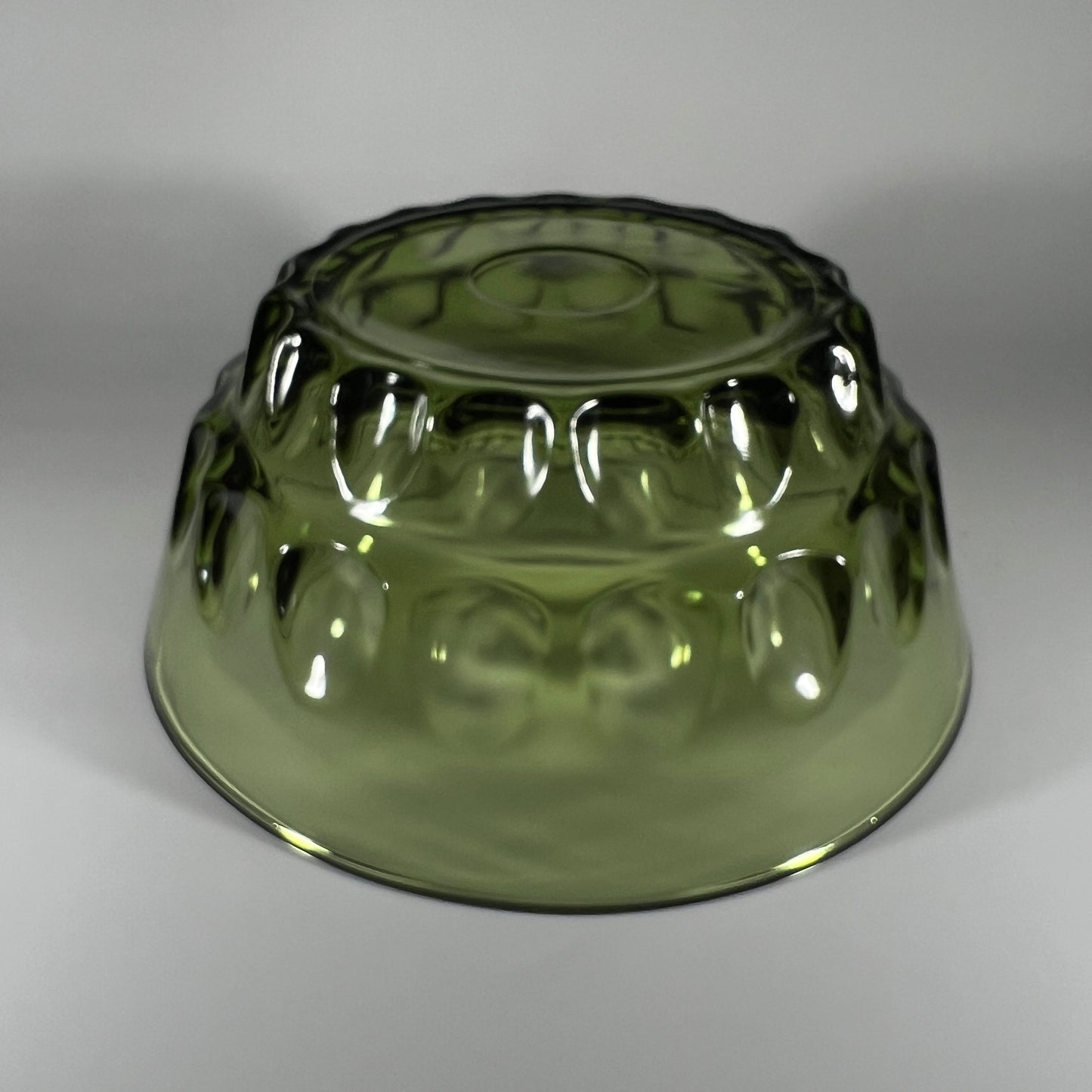 Hazel Atlas Reflection Green Thumbprint Bowl