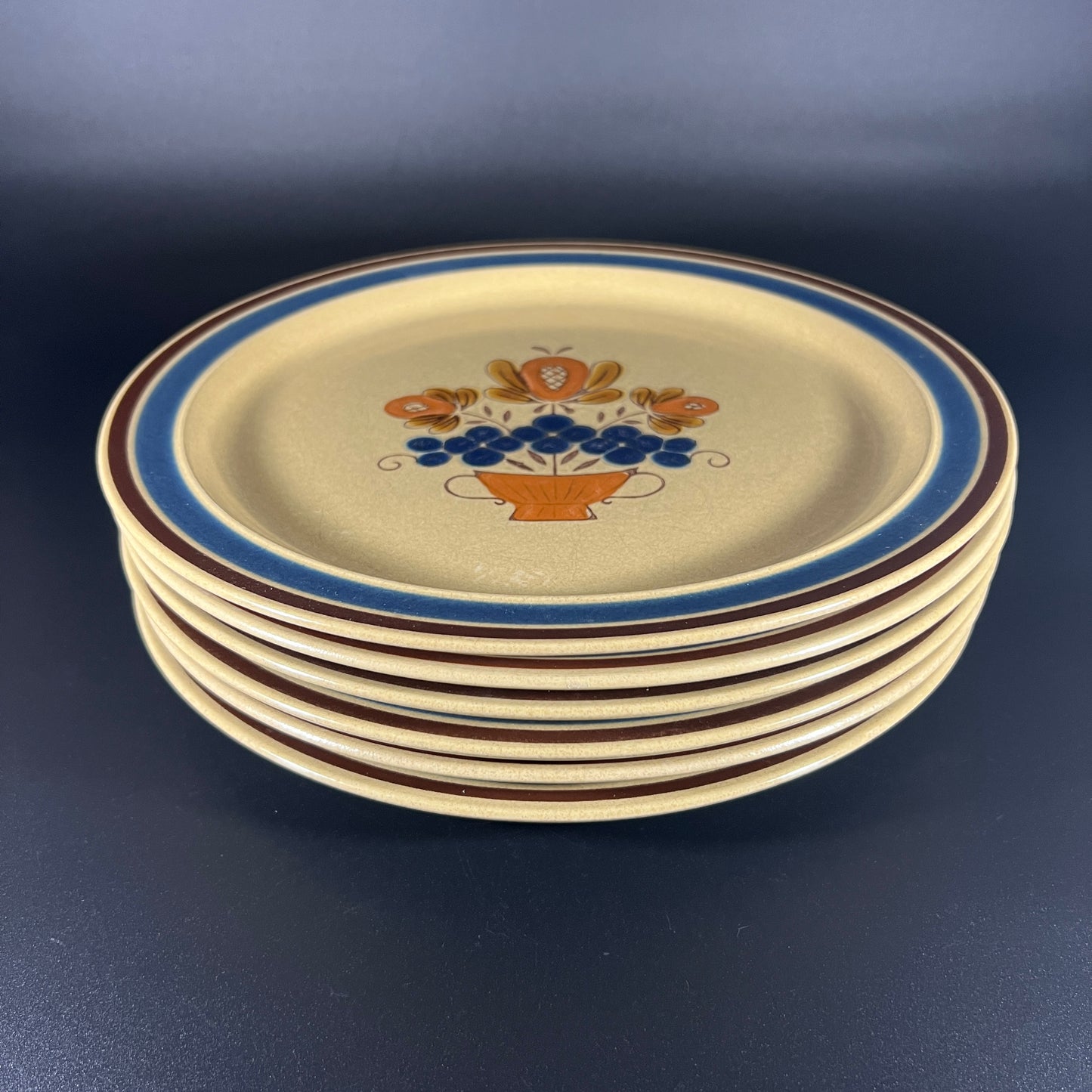 Newcor Hand-Painted Japanese Stoneware Dinner Plates