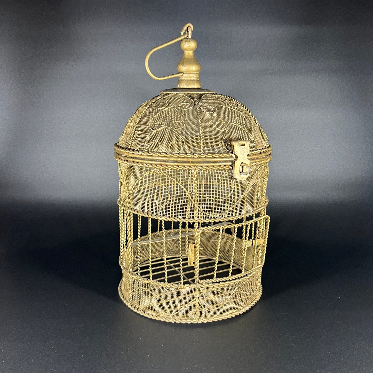 Mesh and Wire Hanging Bird Cage