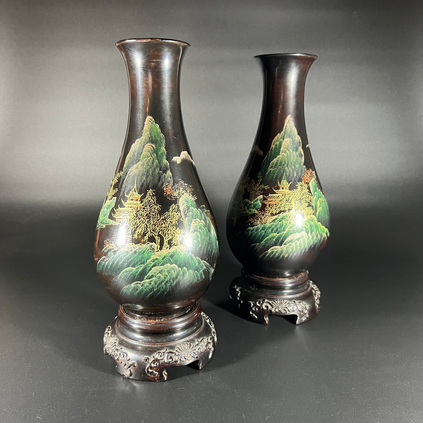 Chinese Hand Painted Lacquered Vase