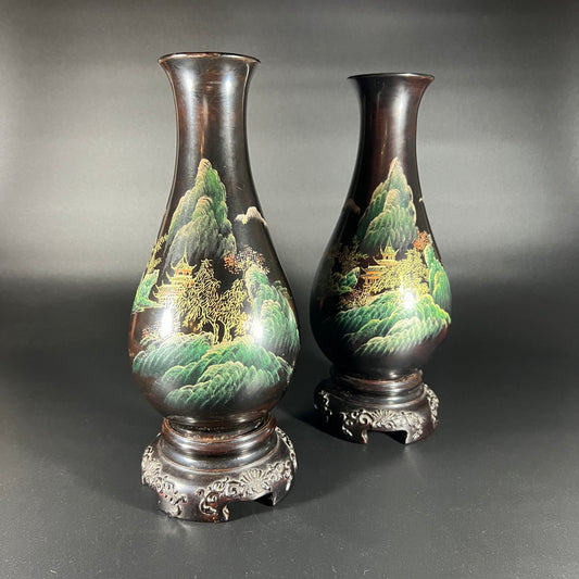 Chinese Hand Painted Lacquered Vase