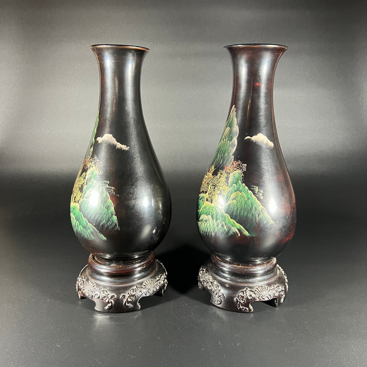 Chinese Hand Painted Lacquered Vase