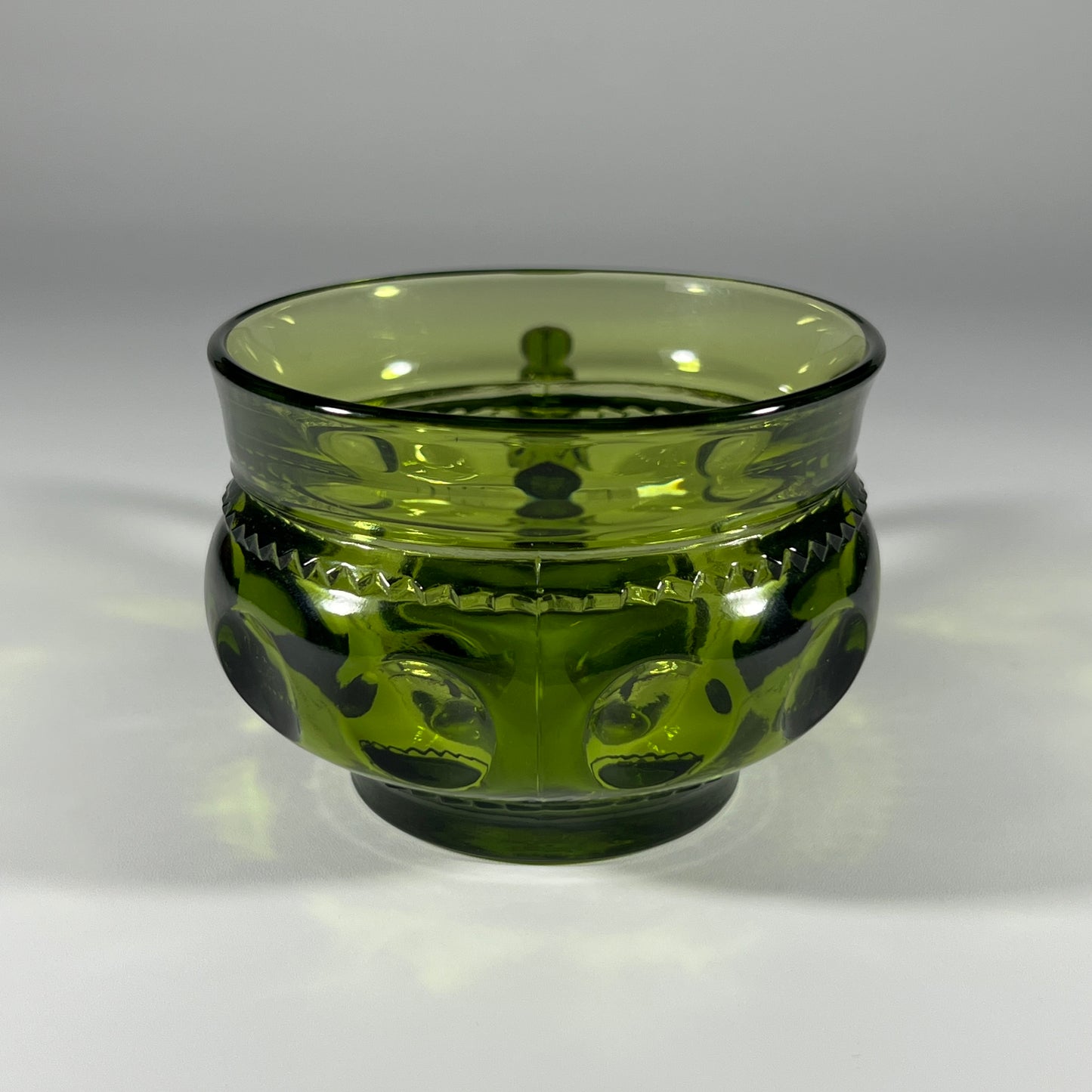 Indiana Glass Company Green Kings Crown Thumbprint Mug